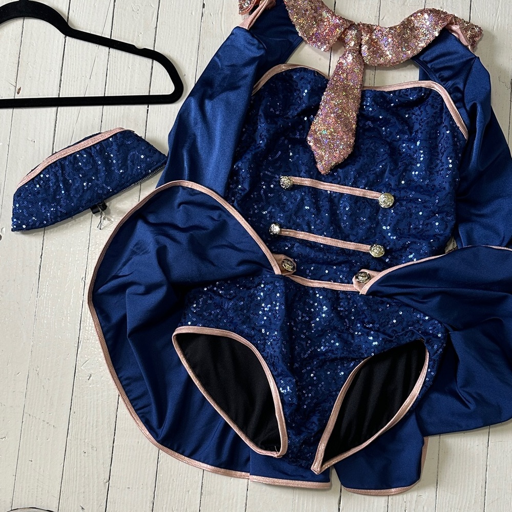 Weissman Navy and Rose Gold Sequin Dance Costume - Picture 9 of 10